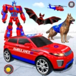 ambulance dog robot car game android application logo